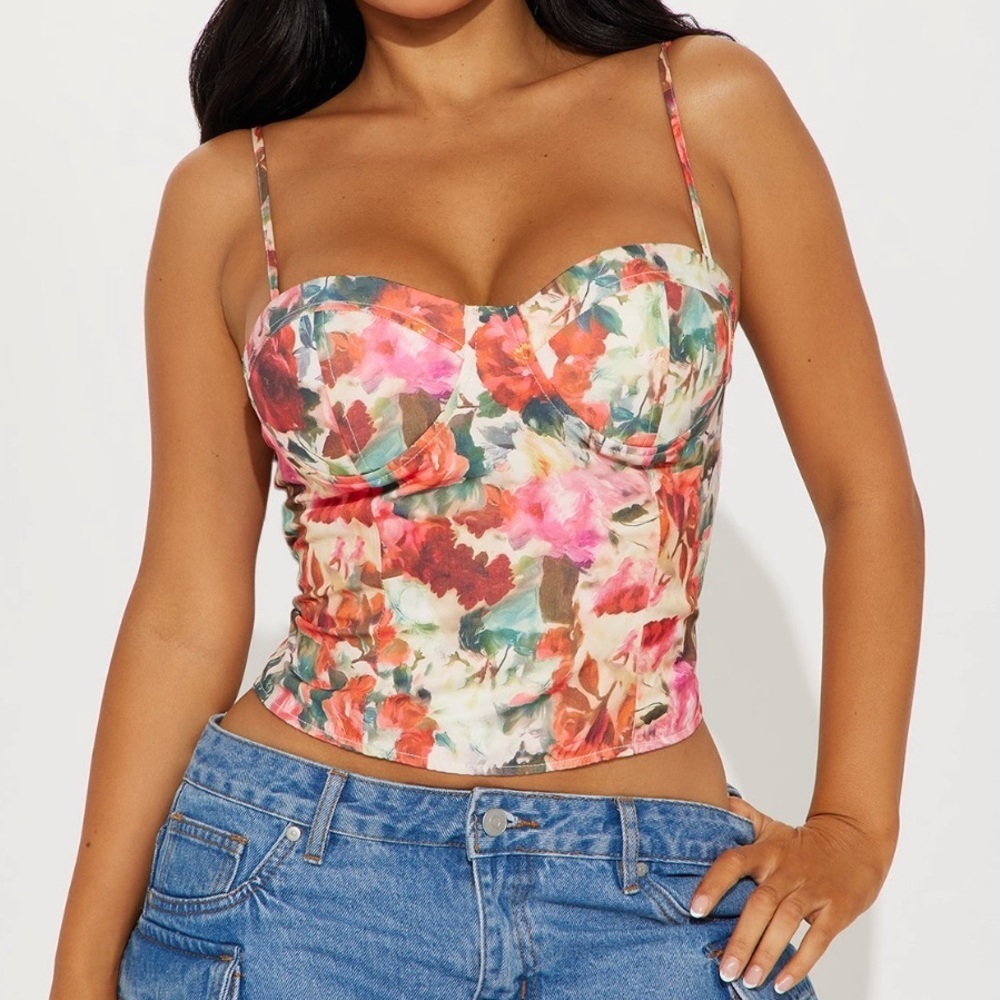 Floral Women's Bustier Top